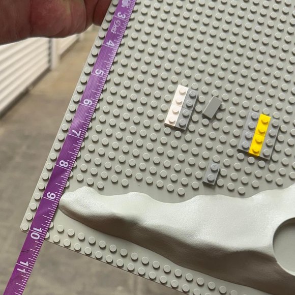 Lego Gray Baseplate with Yellow, Black, and White Pieces - Picture 6 of 6